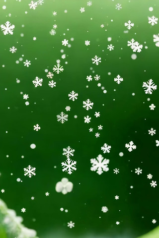 绿色背景飘落雪花动画 绿色背景飘落雪花动画