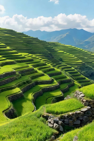 绿色梯田自然风光素材 绿色梯田自然风光素材