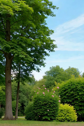 绿树繁花的户外自然景观 绿树繁花的户外自然景观
