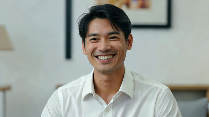 男士居家微笑特写素材 男士居家微笑特写素材