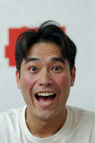 男子开心大笑特写 男子开心大笑特写