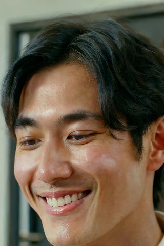 男子面部微笑特写素材 男子面部微笑特写素材