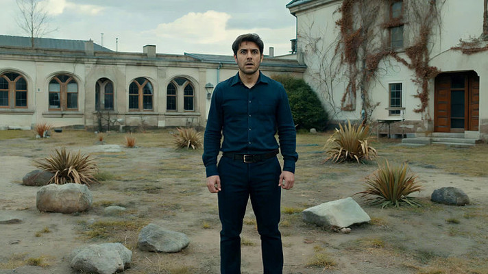 男子于庭院中站立 男子于庭院中站立