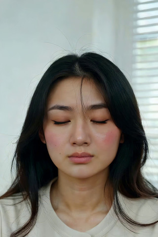 年轻女性面部特写 年轻女性面部特写