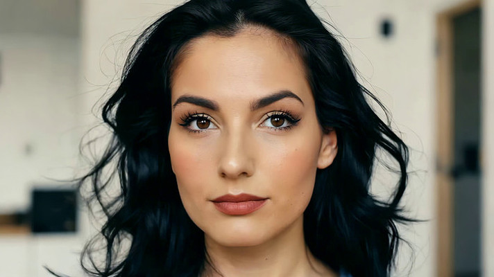 女性妆容面部特写 女性妆容面部特写