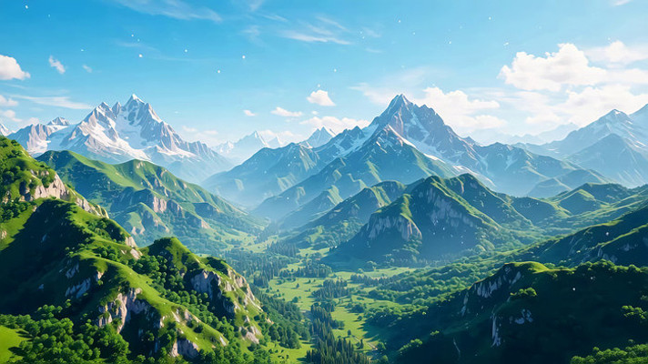 青山雪山自然风光全景 青山雪山自然风光全景