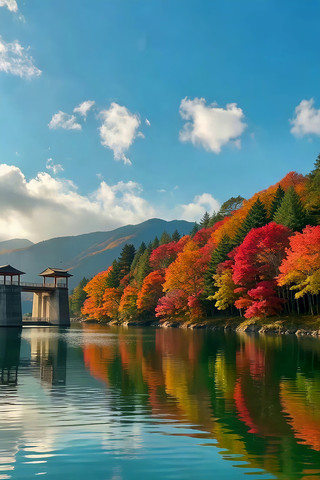 秋日山水湖泊风景 秋日山水湖泊风景