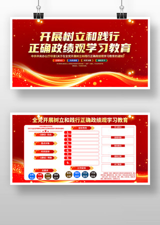 全党开展树立和践行正确政绩观学习教育展板 全党开展树立和践行正确政绩观学习教育展板