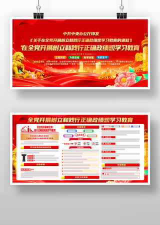 全党开展树立和践行正确政绩观学习教育展板 全党开展树立和践行正确政绩观学习教育展板