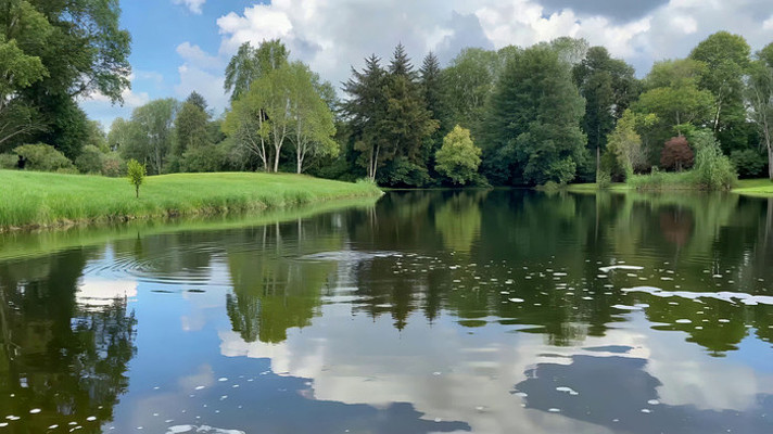 森林湖泊自然风光全景 森林湖泊自然风光全景