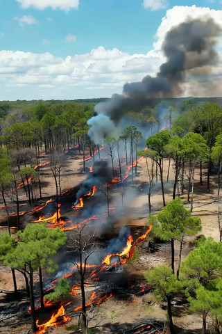 森林火灾航拍画面 森林火灾航拍画面