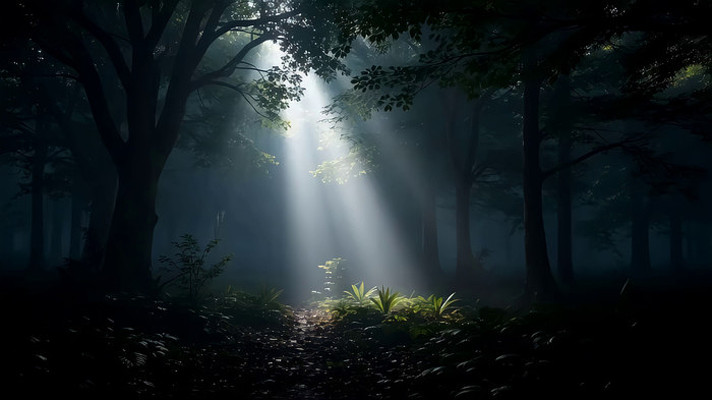 ɭ���д�͸��ľ�����⾰��