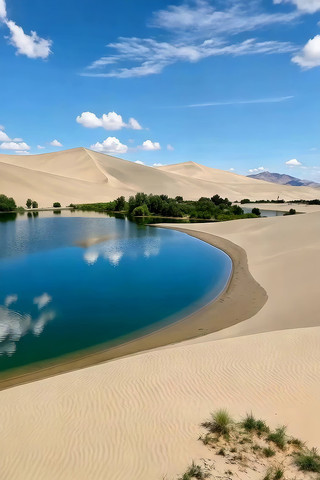 沙漠湖泊自然风光 沙漠湖泊自然风光