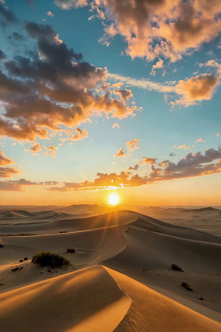 沙漠日出自然风光 沙漠日出自然风光