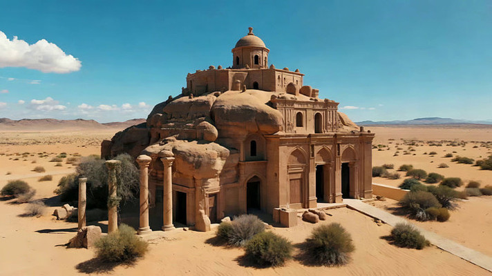 沙漠中的古老建筑 沙漠中的古老建筑