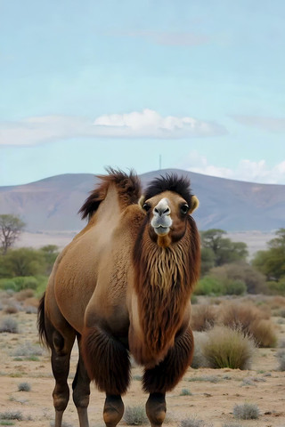 沙漠中的骆驼特写 沙漠中的骆驼特写