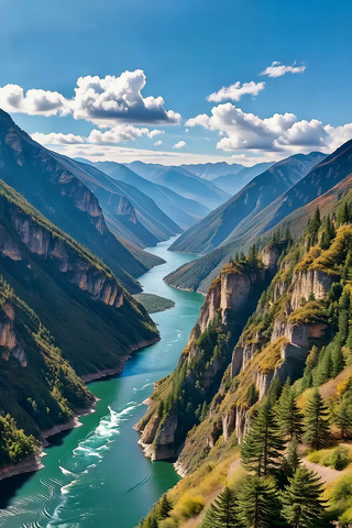 山川河流自然风光全景 山川河流自然风光全景