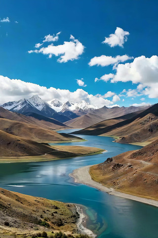 山川湖泊自然风光全景 山川湖泊自然风光全景