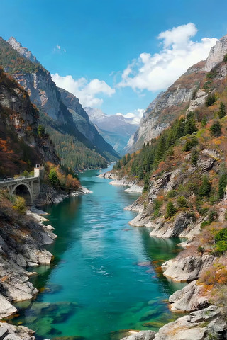 山谷河流自然风光 山谷河流自然风光