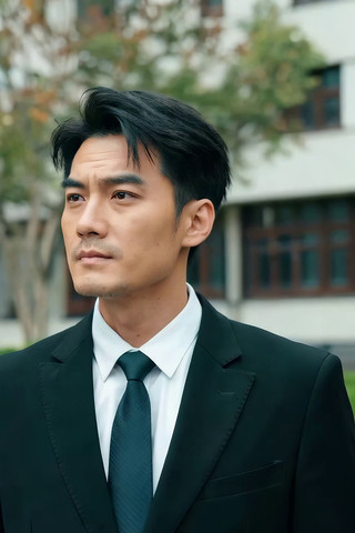 商务男士户外肖像画面 商务男士户外肖像画面