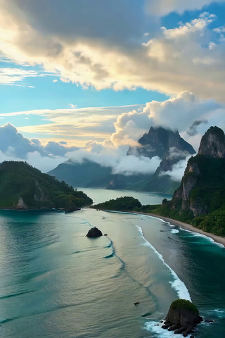 山海相依的海滨风景 山海相依的海滨风景