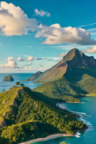 山海相依自然风光全景 山海相依自然风光全景