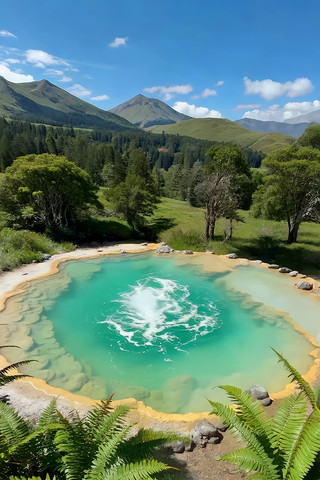 山间翠绿湖泊自然风光 山间翠绿湖泊自然风光