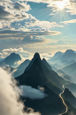 山间公路自然风光 山间公路自然风光