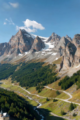 山间河谷自然风光俯瞰 山间河谷自然风光俯瞰