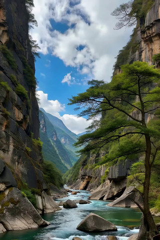 山间河流自然风光 山间河流自然风光