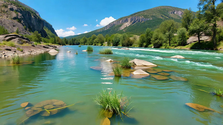 山间河流自然风光 山间河流自然风光
