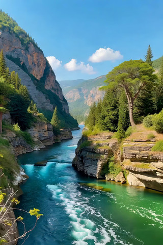 山间河流自然风光 山间河流自然风光