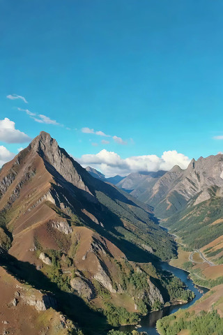 山间河流自然风光航拍素材 山间河流自然风光航拍素材