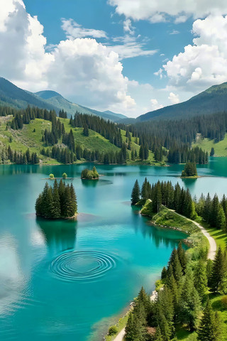 山间湖泊自然风光 山间湖泊自然风光