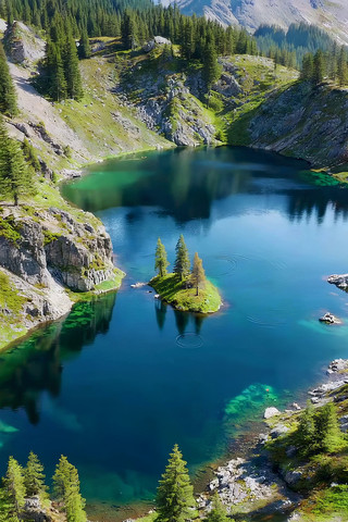 山间湖泊自然风光 山间湖泊自然风光