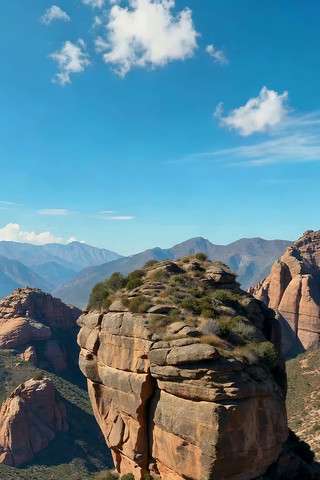 山间巨大岩石自然风光 山间巨大岩石自然风光