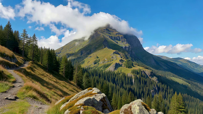 山间森林风景全景 山间森林风景全景