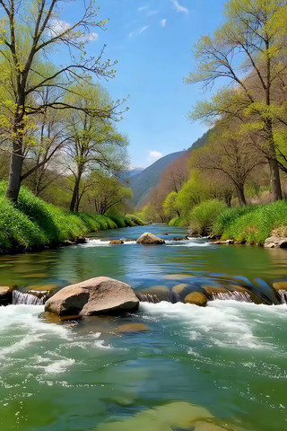 山间溪流自然风光 山间溪流自然风光