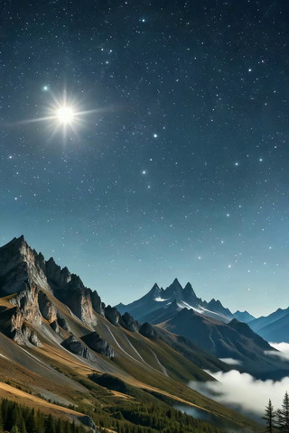 山间星空夜景 山间星空夜景