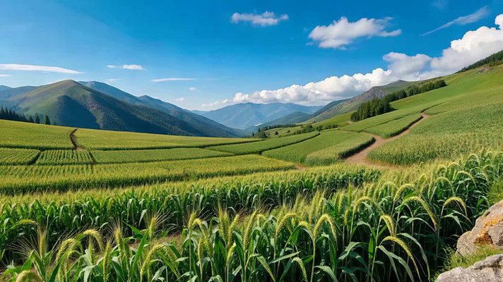 山间玉米田野风光 山间玉米田野风光