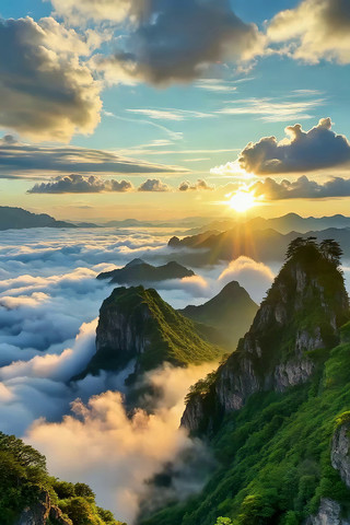 山间云海日出风景 山间云海日出风景