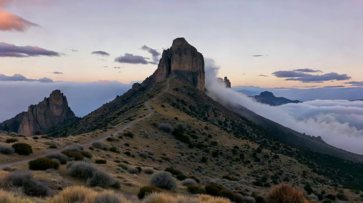 山间云海中的巍峨山峰 山间云海中的巍峨山峰
