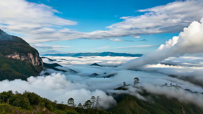 山间云海自然风光 山间云海自然风光
