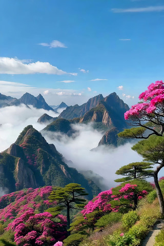 山间云雾缭绕的自然风光 山间云雾缭绕的自然风光