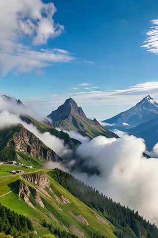 山间云雾缭绕自然风光 山间云雾缭绕自然风光