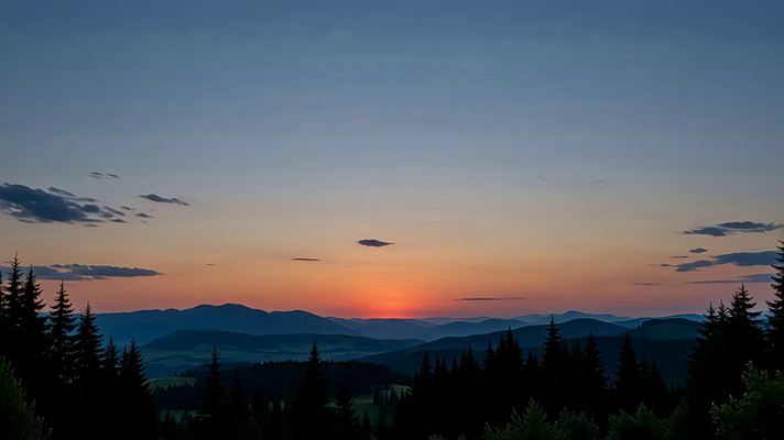 山林间日落景色 山林间日落景色