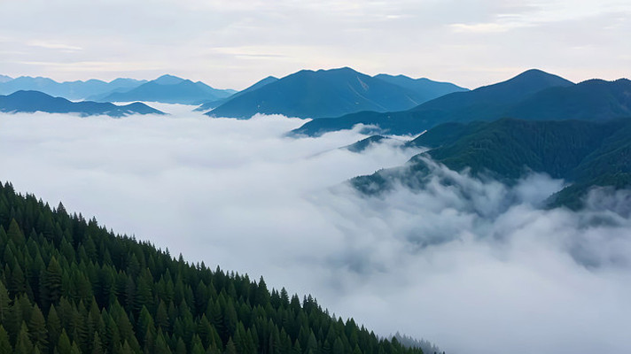 山林云海全景自然风光 山林云海全景自然风光