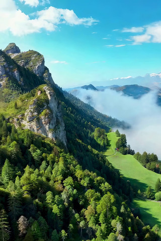 山峦森林自然风光航拍 山峦森林自然风光航拍