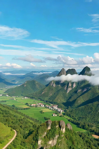 山峦田野自然风光航拍素材 山峦田野自然风光航拍素材
