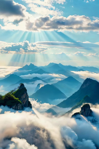 山峦云海阳光风景素材 山峦云海阳光风景素材